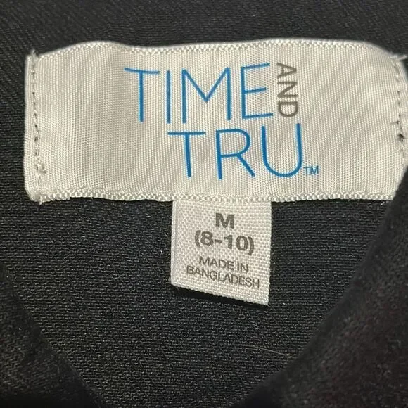 "NEW" Black denim jacket, ladies size med(8-10) by time and true - Picture 2 of 10